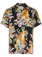 Wacko Maria Hawaiian Flower Tiger Print Shirt - Black