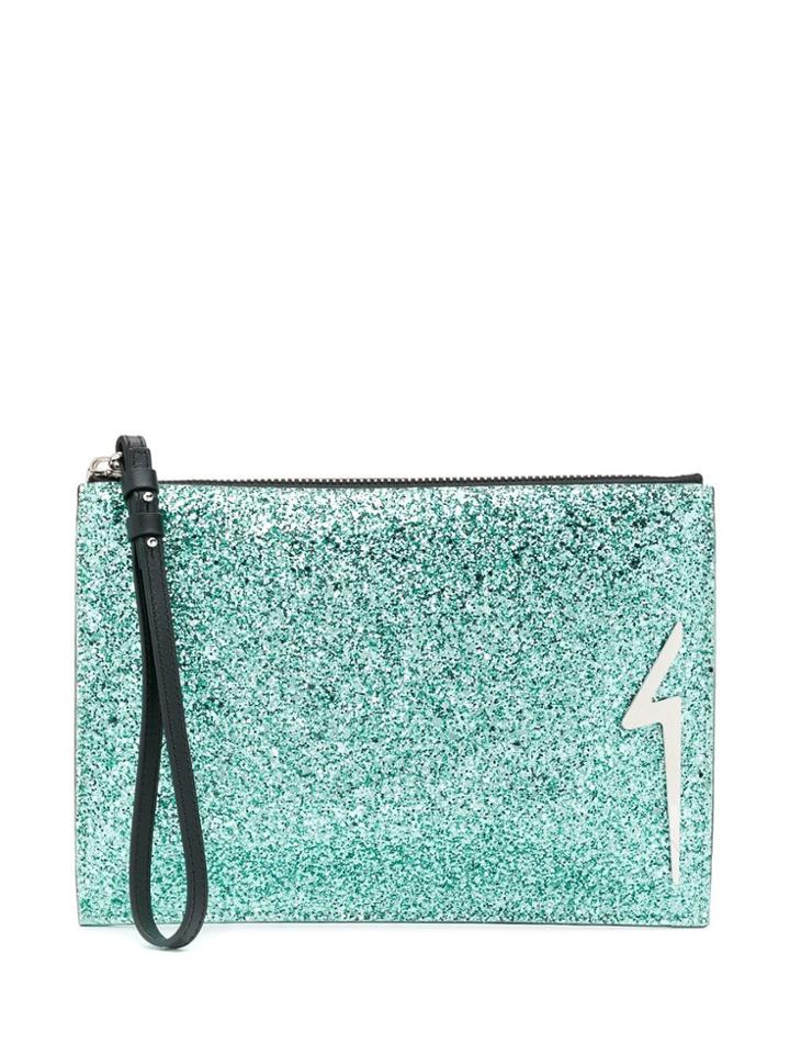 Giuseppe Zanotti G-glitter Clutch - Green