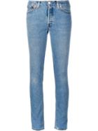 Re/done Washed Slim Jeans, Women's, Size: 28, Blue, Cotton