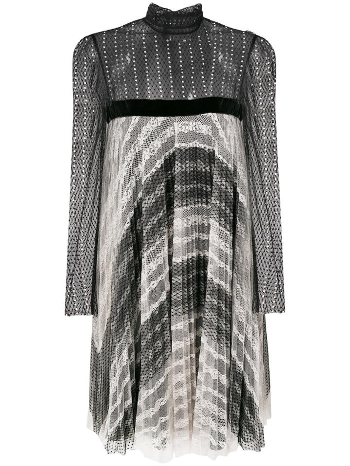 Philosophy Di Lorenzo Serafini Lace Pleated Dress - Black
