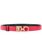 Salvatore Ferragamo - Large Double Gancio Belt - Women - Leather - 100, Red, Leather