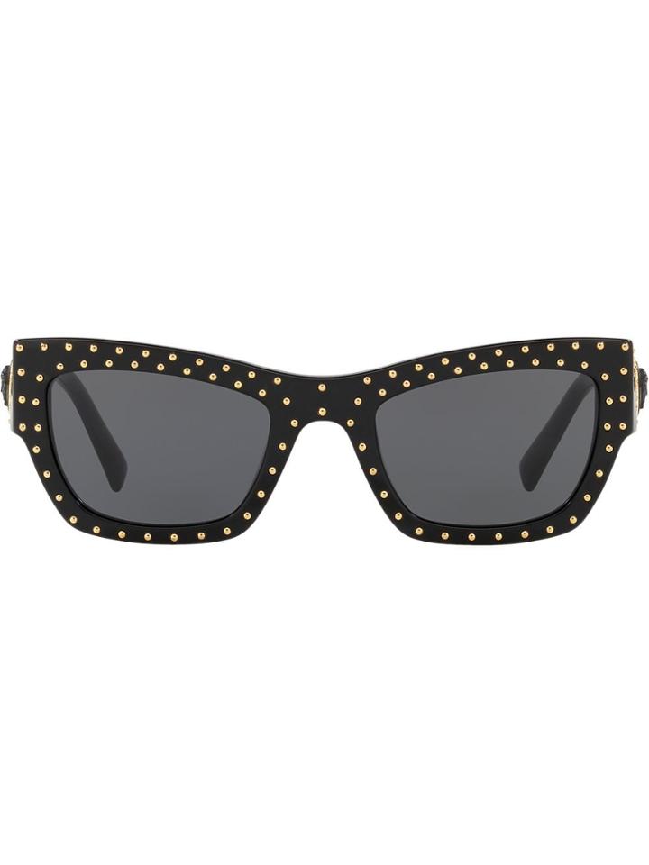 Versace Eyewear Studded Cat-eye Sunglasses - Black