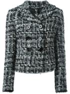 Dolce & Gabbana Tweed Jacket, Women's, Size: 40, Black, Cotton/acrylic/wool
