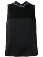 L'autre Chose - Embellished Collar Blouse - Women - Silk/pvc/glass - 40, Black, Silk/pvc/glass