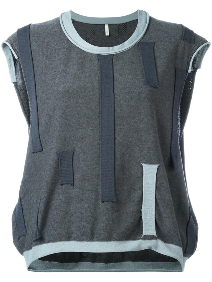 Boboutic Patch Detail Top, Women's, Size: Small, Grey, Cotton/polyester/viscose