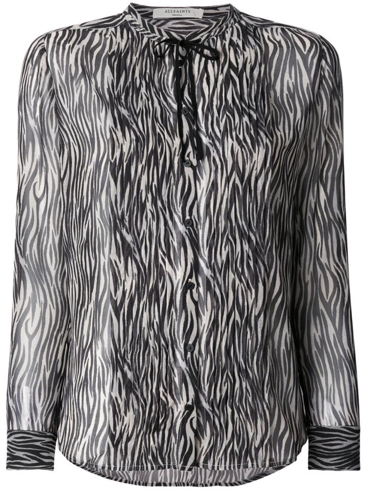 All Saints Cada Zebra Shirt - Black