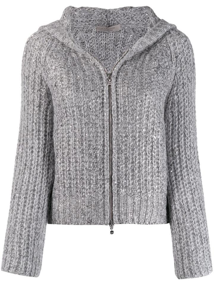 D.exterior Chunky Knit Jacket - Grey