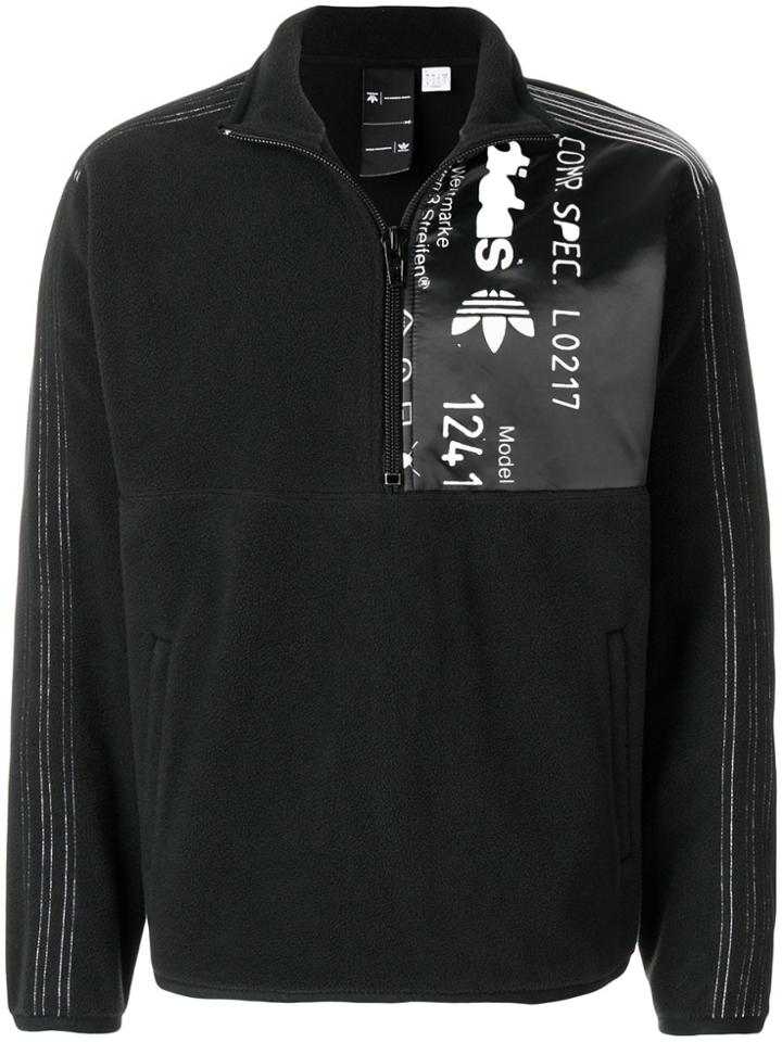 Adidas Originals By Alexander Wang Half Zip Fleece Sweatshirt - Black