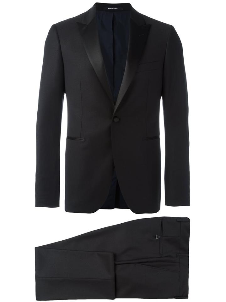 Dinner Two Piece Suit, Men's, Size: 46, Black, Cupro/virgin Wool