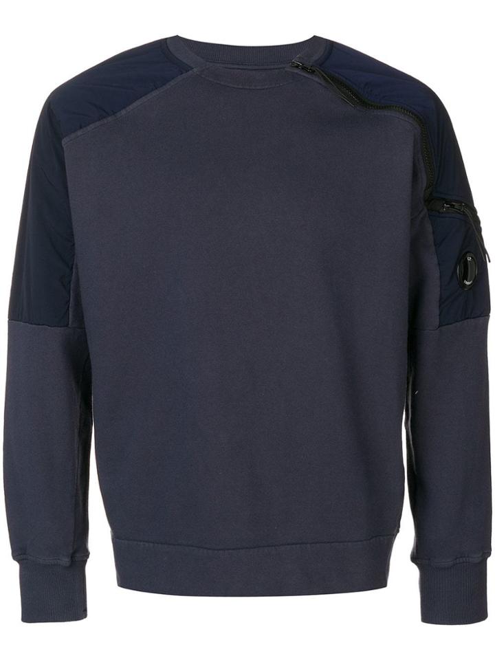 Cp Company Lens Zip Sleeve Sweatshirt - Blue