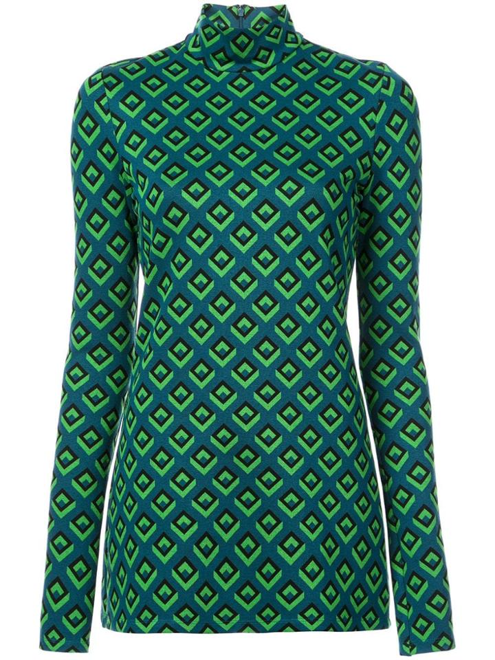 Dvf Diane Von Furstenberg '70s Inspired Polo Neck - Green