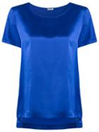 Tufi Duek Round Neck Blouse, Women's, Size: 40, Blue, Silk