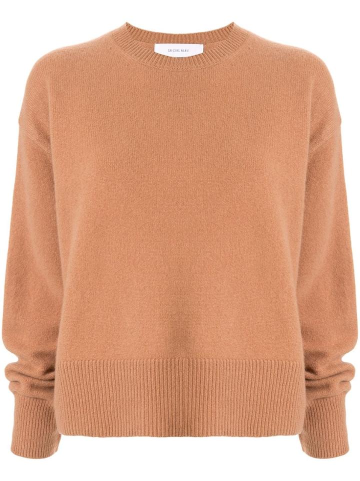 Le Ciel Bleu Oversized Crew-neck Jumper - Brown