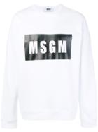 Msgm Printed Logo Sweater - White