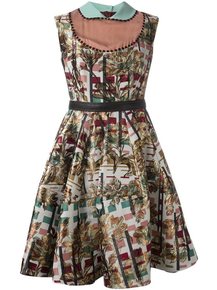 Antonio Marras Embellished Front Jacquard Dress, Women's, Size: 44, Polyester/acetate/polyurethane/cupro