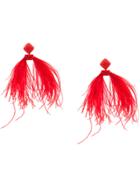Sachin & Babi Beaded Ostrich Feather Earrings - Red