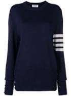 Thom Browne 4-bar Milano Stitch Silk Pullover - Blue