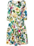 Samantha Sung White Boat Neck Rachel Dress In Florentine