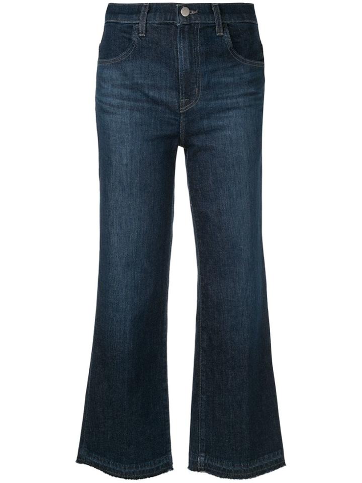 J Brand Cropped Wide Leg Jeans - Blue