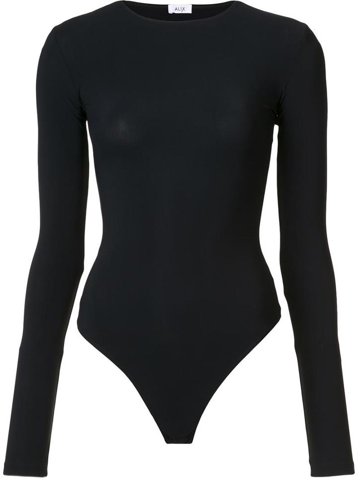 Alix Round Neck Bodysuit, Women's, Size: Medium, Black, Polyamide/spandex/elastane