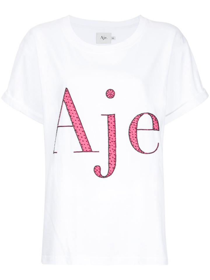 Aje Embellished Logo T-shirt - White