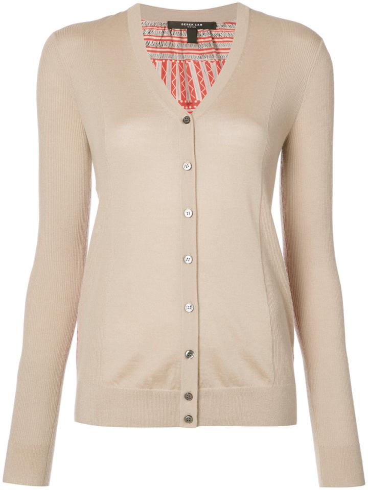 Derek Lam Cardigan With Printed Silk Back - Red