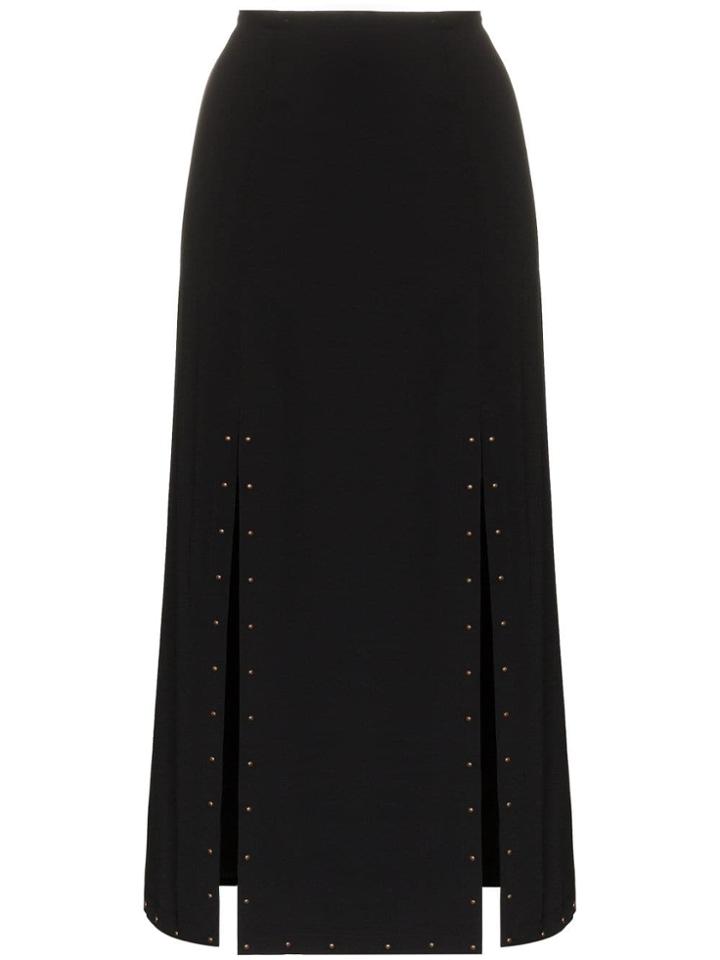 See By Chloé Studded Slit Midi Skirt - Black