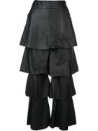 Osman Layered Leather Trousers - Black