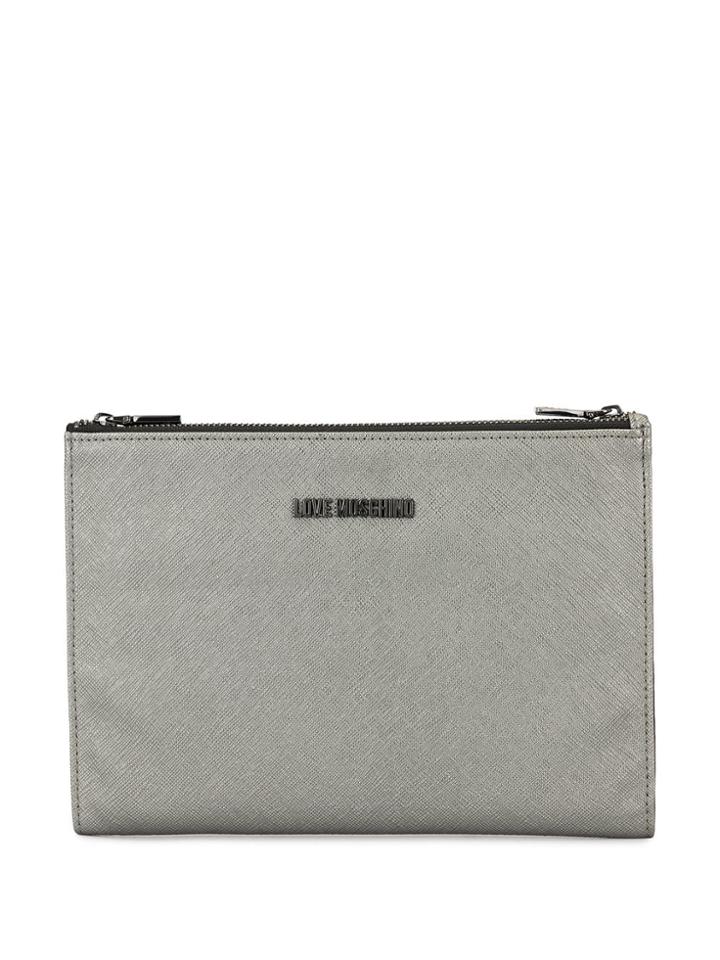 Love Moschino Textured Clutch - Metallic