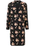 Miu Miu Floral Long Coat - Black