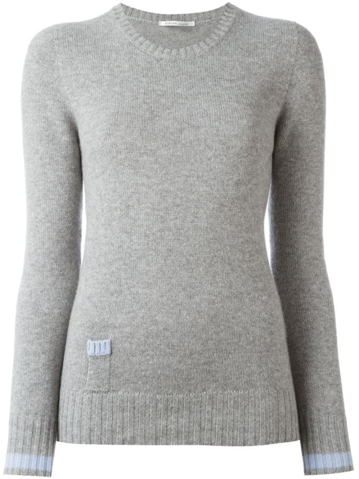 Agnona Cashmere Crew-neck Jumper, Women's, Size: 44, Grey, Cashmere