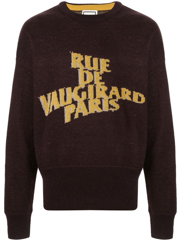 Wooyoungmi 'rue De Vaugirard Paris' Crew-neck Jumper - Brown