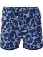 Neil Barrett Abstract Print Swimming Shorts, Men's, Size: M, Blue, Polyester