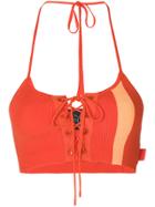 Fenty X Puma Racing Halter Crop Top - Yellow & Orange