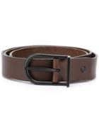 Troubadour - Slim Leather Belt - Men - Calf Leather - 85, Brown, Calf Leather
