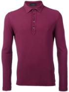 Zanone Longsleeved Polo Shirt, Men's, Size: 54, Pink/purple, Cotton