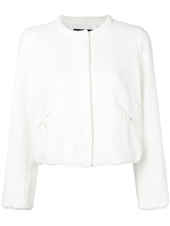 Emporio Armani Fitted Bomber Jacket - White
