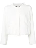 Emporio Armani Fitted Bomber Jacket - White
