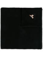 Moschino Bear Embroidered Scarf, Women's, Black, Wool
