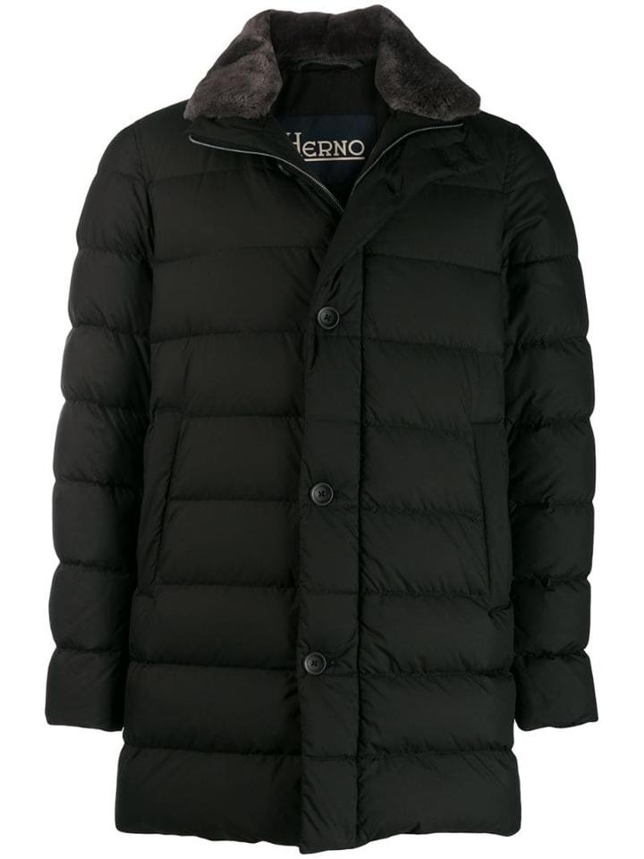 Herno Padded Panelled Coat - Brown