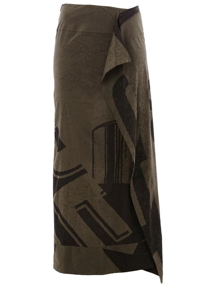 A.f.vandevorst Printed Front Fold Mid-length Skirt