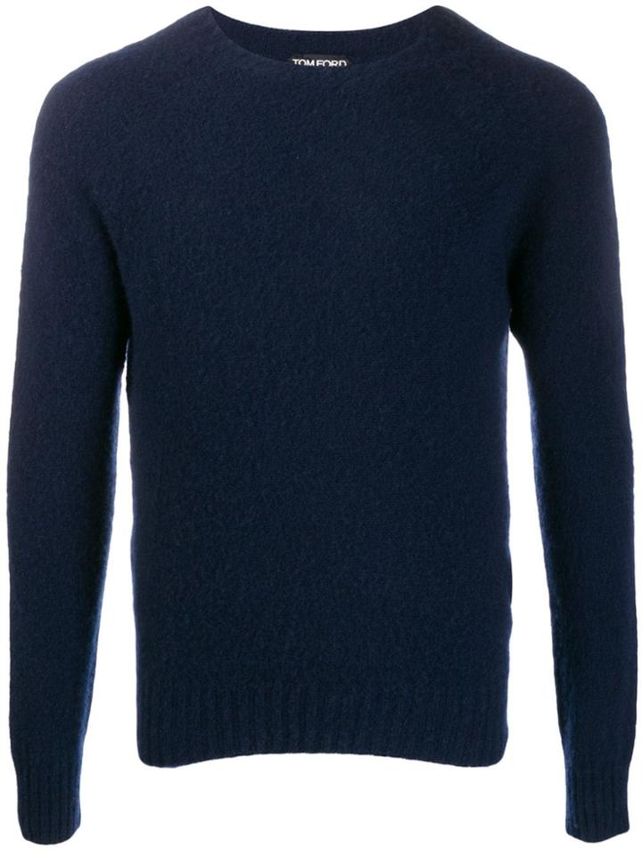 Tom Ford Brushed Cashmere Jumper - Blue