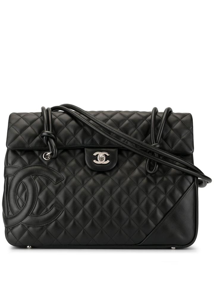 Chanel Pre-owned Cambon Line Quilted Tote - Black