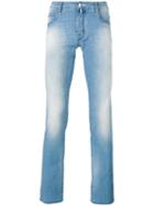 Stonewashed Skinny Jeans - Men - Cotton/polyester/spandex/elastane - 33, Blue, Cotton/polyester/spandex/elastane, Jacob Cohen