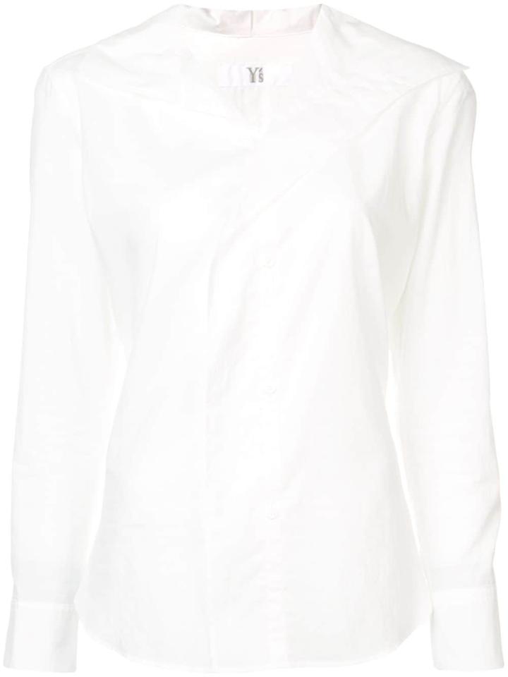 Y's Fitted Spread Collar Shirt - White