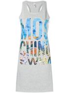 Moschino Logo Fitted Dress - Grey