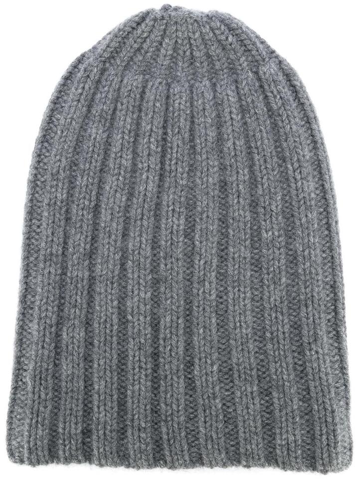 Danielapi Ribbed Beanie, Men's, Grey, Cashmere