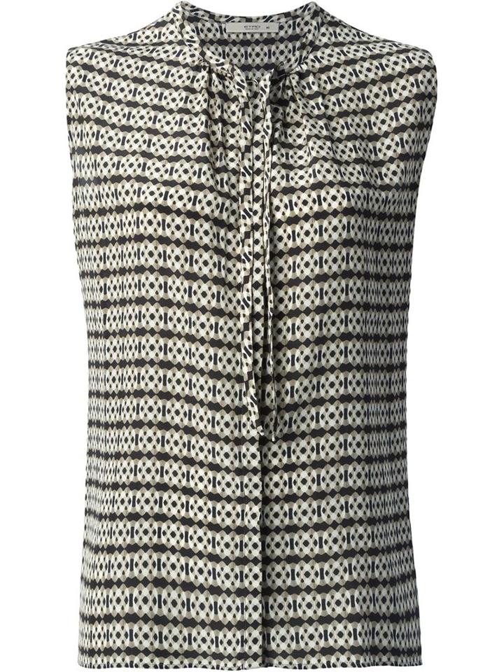 Etro Sleeveless Wavy Print Blouse