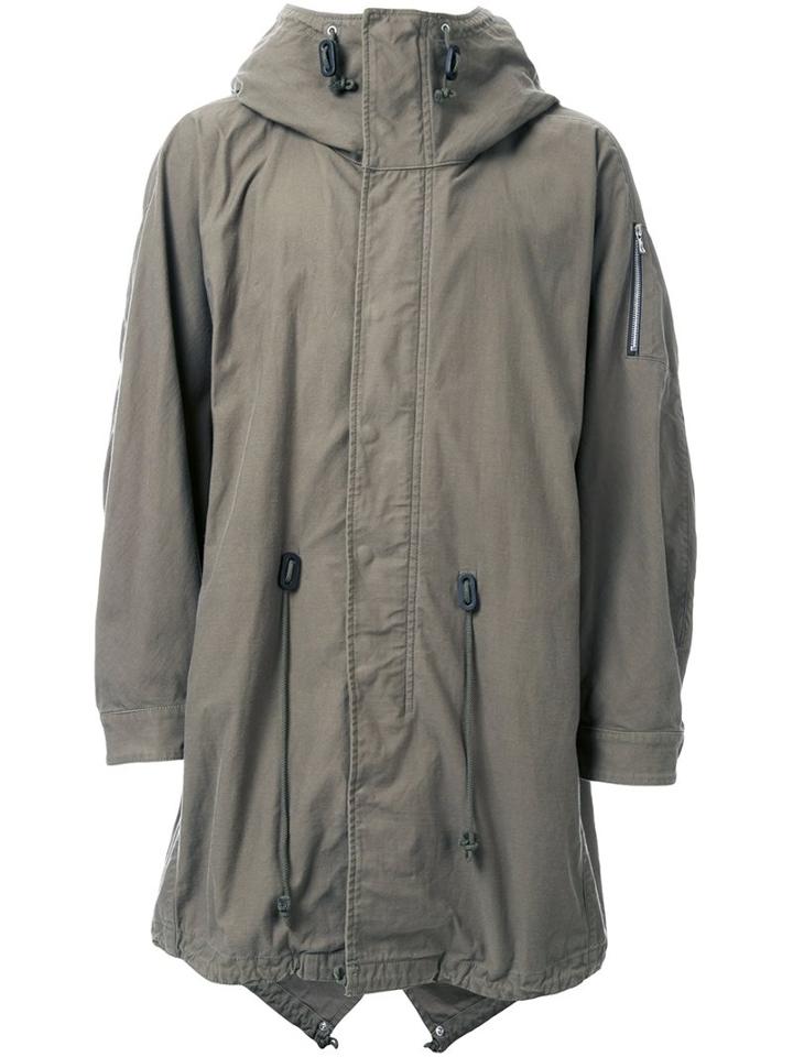 Kazuyuki Kumagai Hooded Parka, Men's, Size: 2, Green, Cotton/nylon