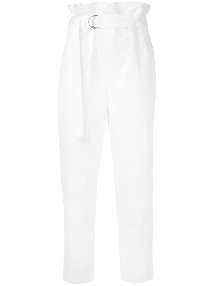 En Route - Paper Bag Waist Trousers - Women - Polyester - 1, White, Polyester